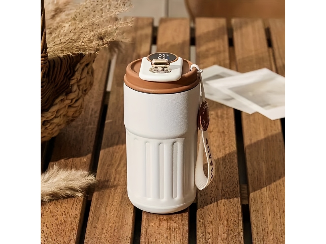 Nova Caneca Térmica de Café em Aço Inoxidável Garrafa Portátil para Uso Ao Ar Livre com Retenção de Calor de Longa Duração Carregável V... STELASPLEN