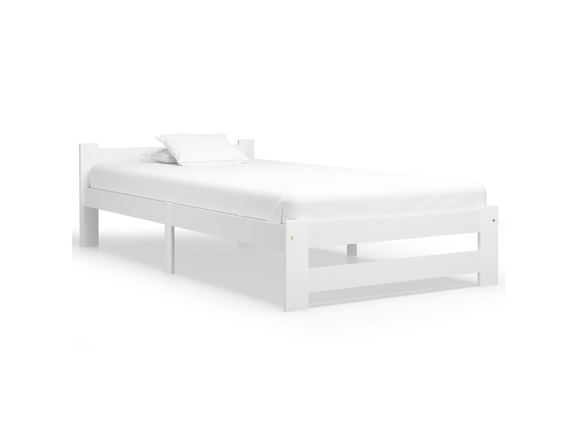 Vidaxl Estrutura De Cama 90x200 Cm Madeira Pinho Maciço Branco