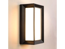 Luz de parede externa moderna led 18w ip66 à prova d'água alumínio branco quente preto S/MARCA