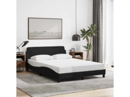 Vidaxl Estrutura De Cama Dover 120x200 Cm Tecido Preto
