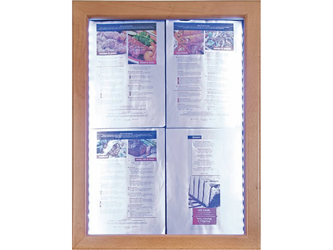Display Informativo LED SECURIT Classic 4xA4 (A2) Teca