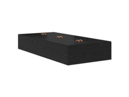 Conjunto 1 Estrado De Cama Com Arrumação Vidaxl Preto Madeira De Pinho Maciça (70 X 190 Cm)