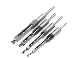 Conjunto de 4 cinzéis com buracos quadrados, ferramentas de carpintaria, 1/4, 5/16, 3/8, 1/2 polegadas, com chave Allen