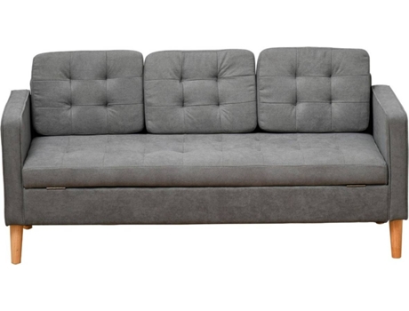 Sofá HOMCOM Cinzento (Algodão - 157x62x78 cm)
