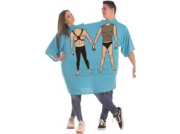 Fato Unisexo DISFRAZZES Camiseta Dupla Sado (Tam: Tamanho Único)