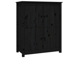Conjunto 1 Aparador Vidaxl Preto Madeira De Pinho Maciça (83 X 41.5 X 100 Cm)