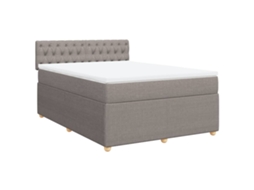 Box Spring Bed, Box Spring Beds Vidaxl Cinzento-acastanhado Tecido (140 X 190 Cm)