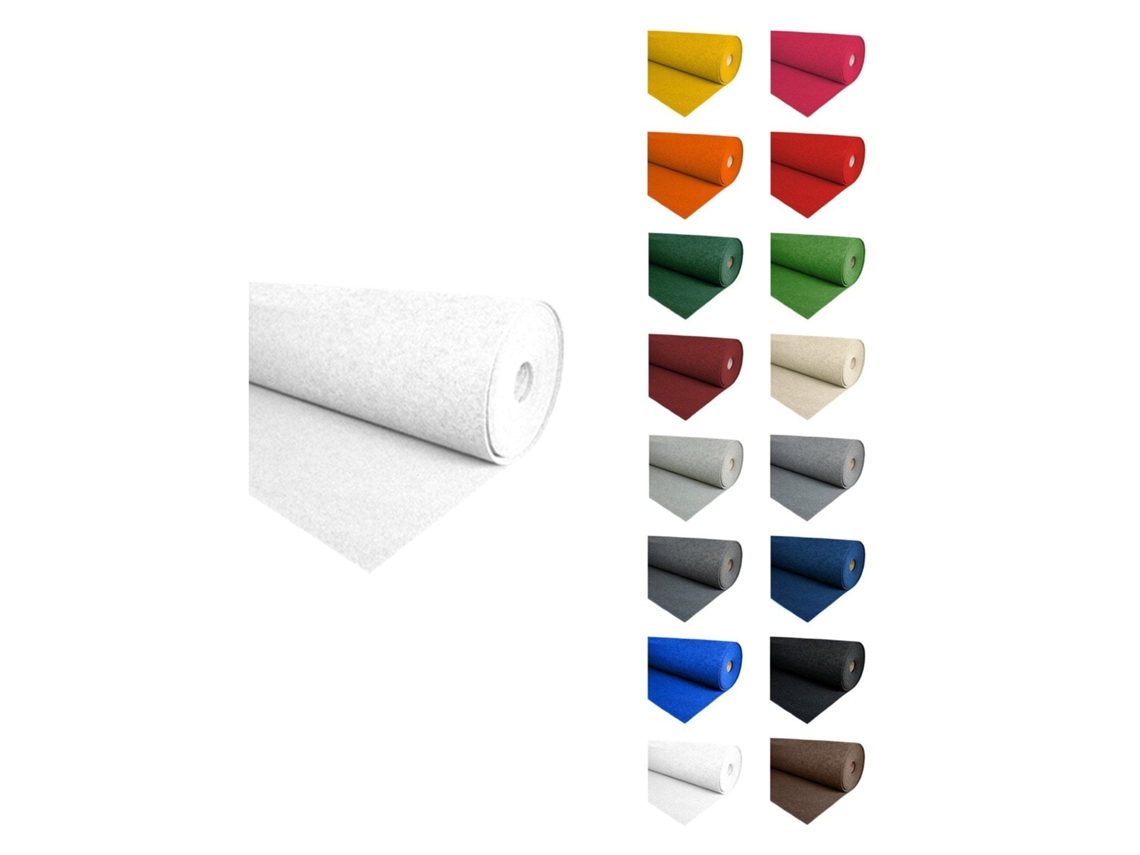 Moqueta Ferial 1m De Ancho | Fieltro Punzonado A Medida | Alfombra Para Eventos Y Ferias 23 - Blanco 1 Metro (ancho) X 60 Metros (largo)