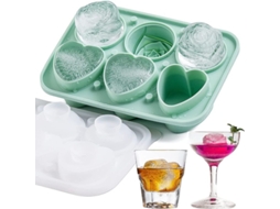 Formas de Gelo em Silicone com Tampas Funnel, Verde, Rosa, Amarelo | S/MARCA