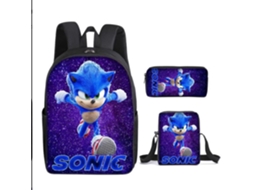 Conjunto Escolar 3 Peças, Estampa De Desenho Animado Com Mochila, Estojo E Bolsa De Ombro