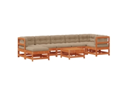 Maison Exclusive - Conjunto De Lounge De Jardim 8 Pcs Castanho Encerado
