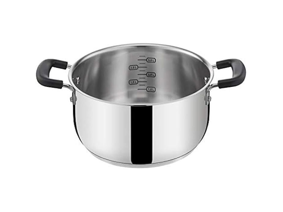 LAGOSTINA Panela Fonda Prática 18Cm Aço 18/10 Cabos de Silicone Compatível com Indução