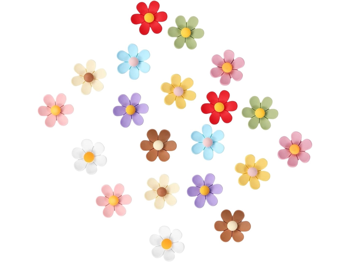 Conjunto de 50 Pregos decorativos em resina e metal com design floral. Organizador inovador e prático para Quadro Cortiça.