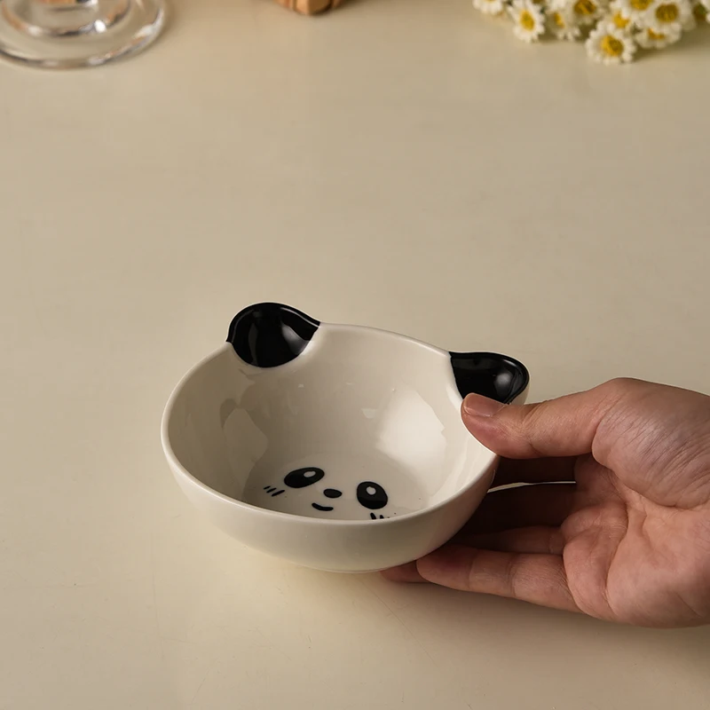 Tigela Fofa em Formato de Panda para Ovos Cozidos no Vapor, com Capacidade para 160 Ml e Ideal para Molhos. MDUG (1 Unidade, 11,4 Cm)