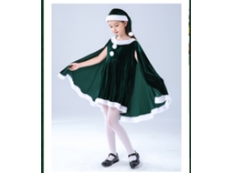 Vestido Capa Fantasia de Natal 150Cm