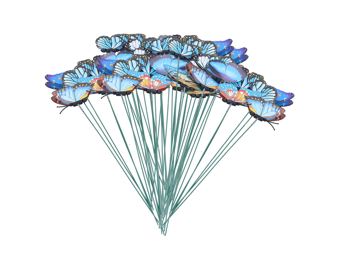50 Palitos Borboletas Simuladas Decoração Jardinagem