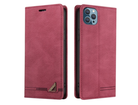 Capa Bloqueio Rfid Para Iphone 14 Pro Gq.utrobe Pele Sintética Anti-riscos Vermelho