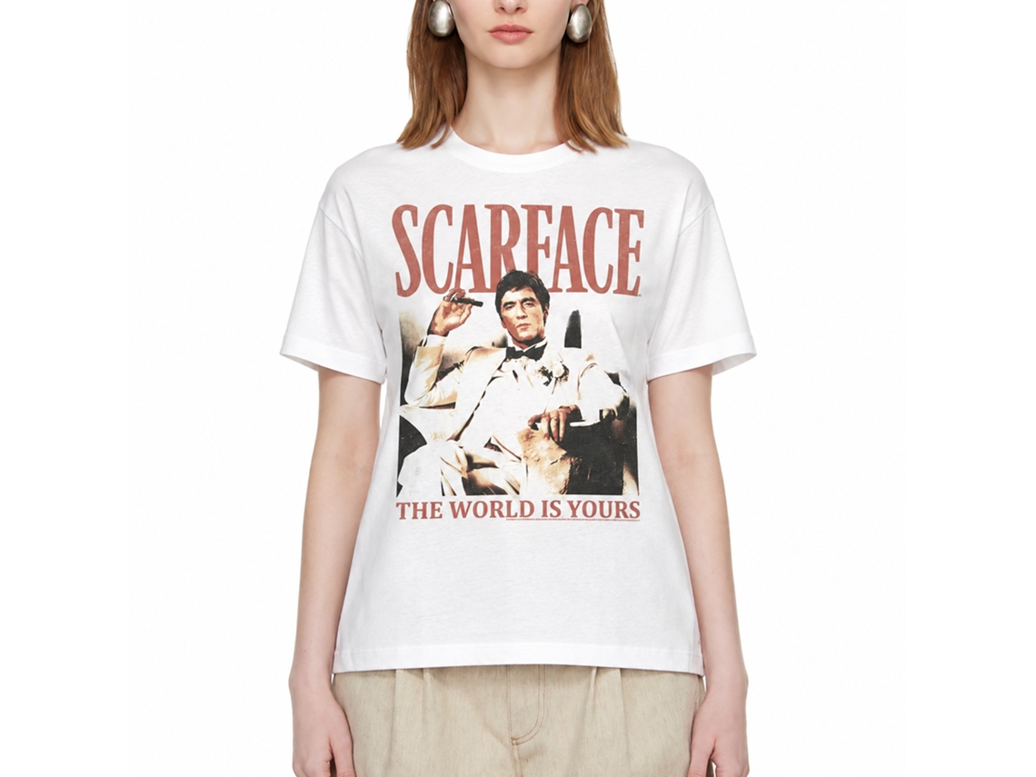 Rockinstone Scarface Movie Da World White Adult T-shirt Size:xxxl
