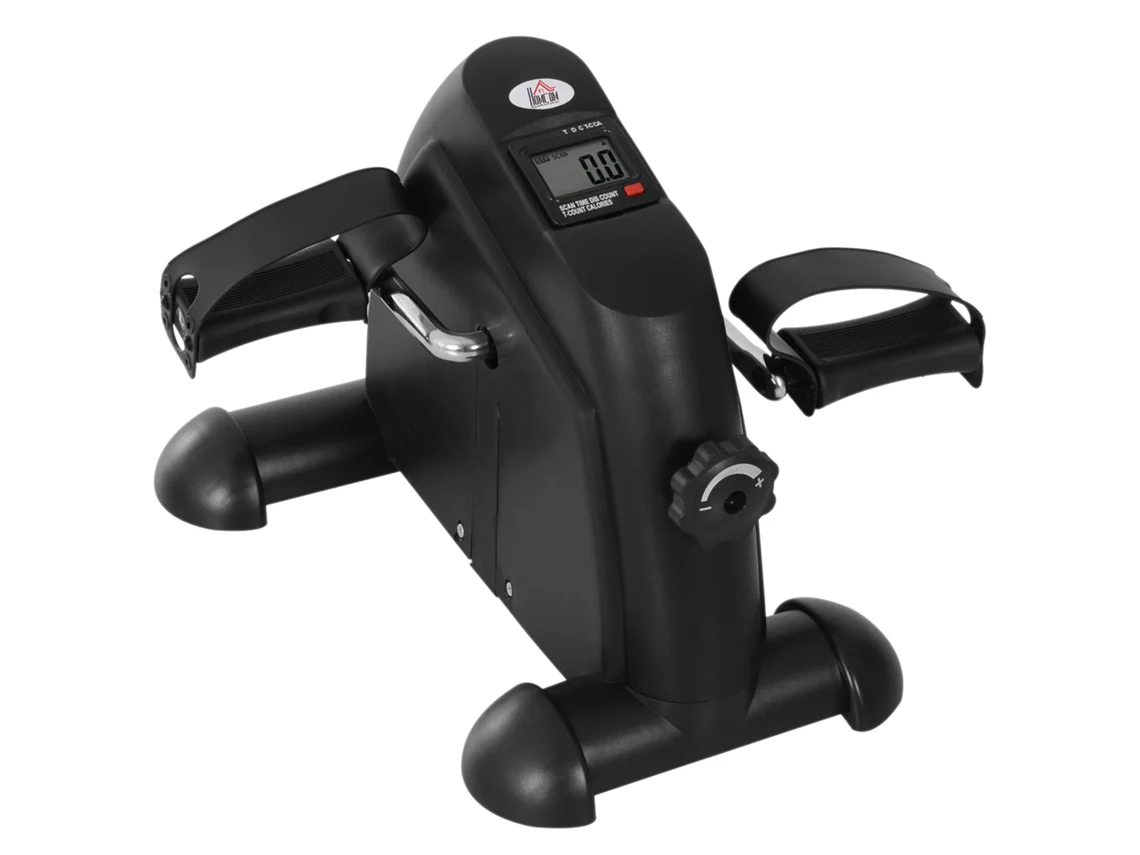 Mini Bicicleta Estática Tpr Pp Roda De Ferro Fundido Cor Preto 39x40x31 Cm Homcom