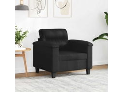 Vidaxl Poltrona 60 Cm Tecido De Microfibra Preto