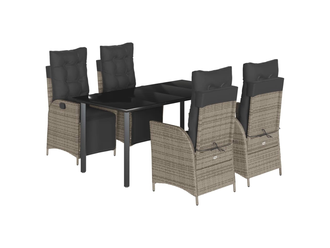 Garden Dining Set, Garden Dining Sets Vidaxl Cinzeto Rattan / Vime (160 Cm Table Length)