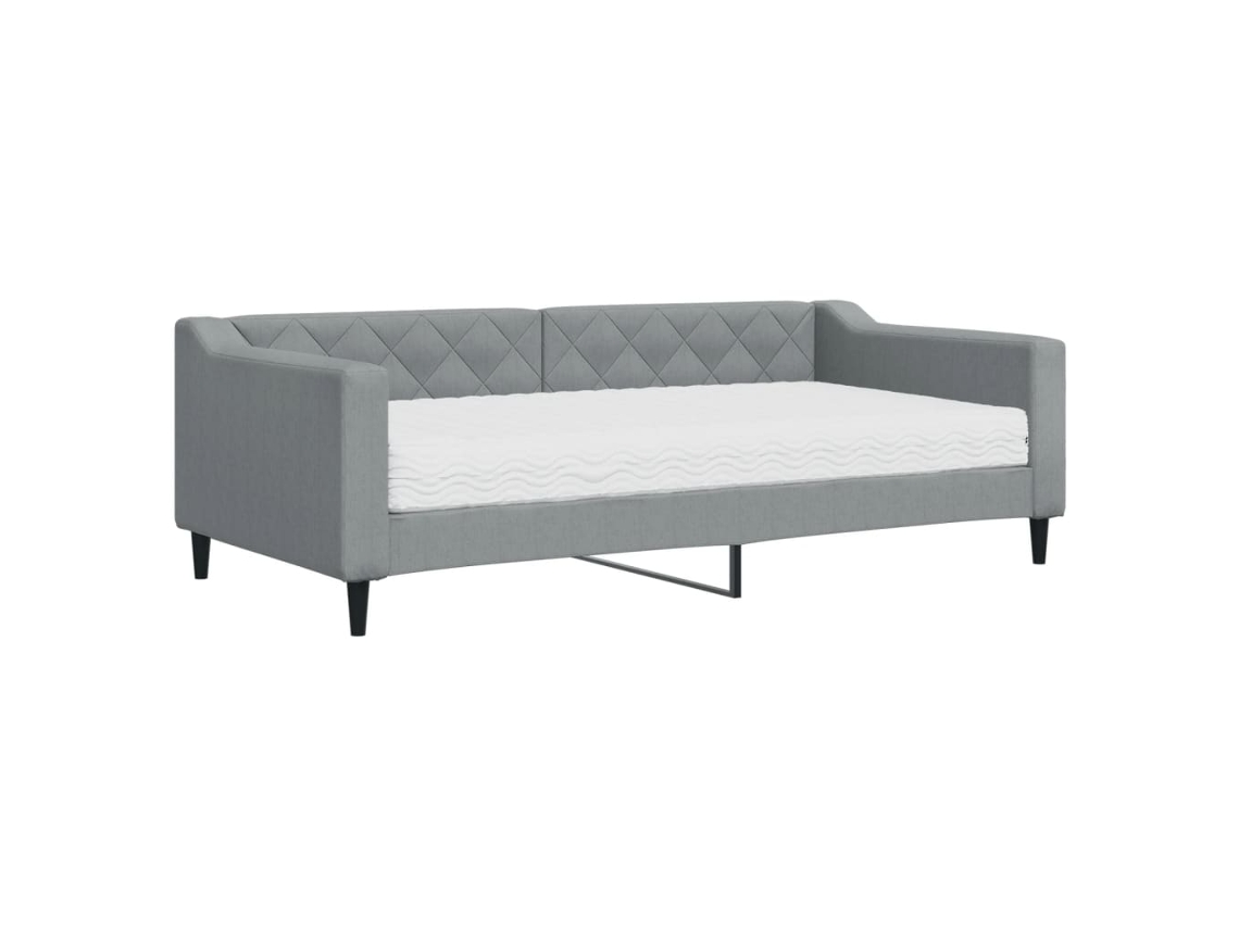 Sofá-cama Com Colchão Vidaxl Cinzeto Tecido