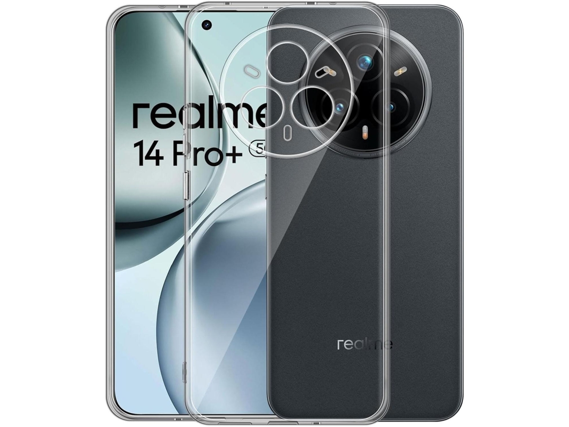 Lurelia Kit Capa Tpu Gel Para Realme 14 Pro Plus (5g), Vidro Temperado 2d Para Ecrã, Transparente