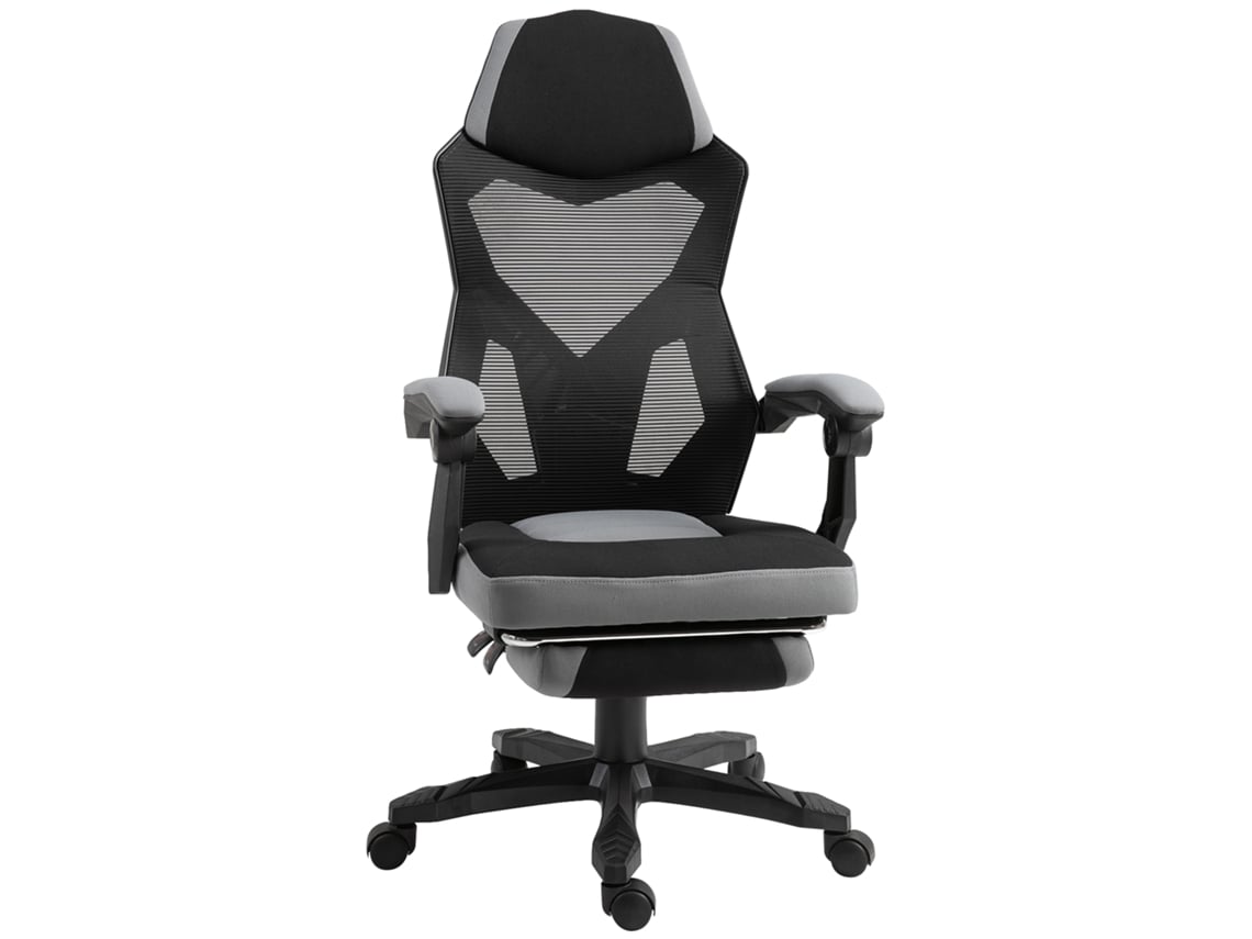 Cadeira Gamer CHEZMOI com estrutura em tela, giro 360°, altura ajustável e apoio para os pés
