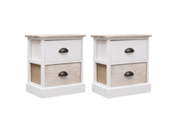 Conjunto 2 Mesa de cabeceira VIDAXL Branco Madeira