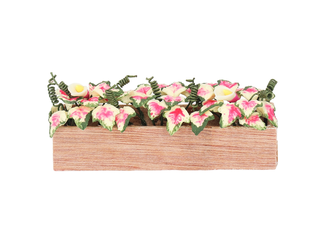 Mali vasilha de Flores Retangular Miniatura para Casinha de Bonecas 1:12 Decorativa com Cores Vibrantes