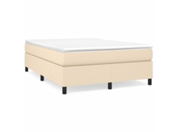 Estrutura de Cama com Molas Tecido Cor Creme MAISON EXCLUSIVE (140x200 cm)