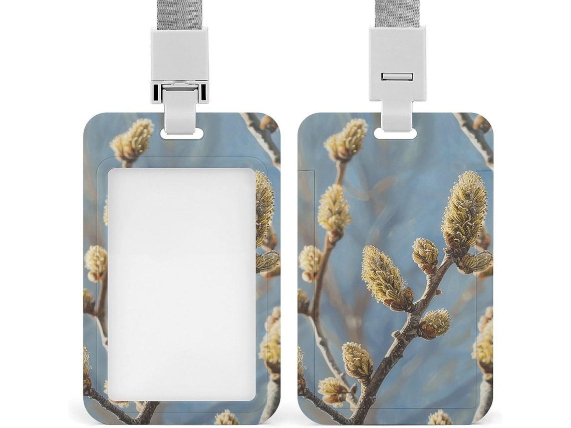 Porta Crachá Texturizado Catkins Image, Personalizável Crachá Protetor E À Va D Água Funcionalários Escritório