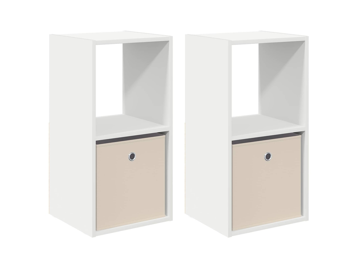 Conjunto 2 Mesa-de-cabeceira Vidaxl Branco Derivados De Madeira (35 X 32 X 68,5 Cm)