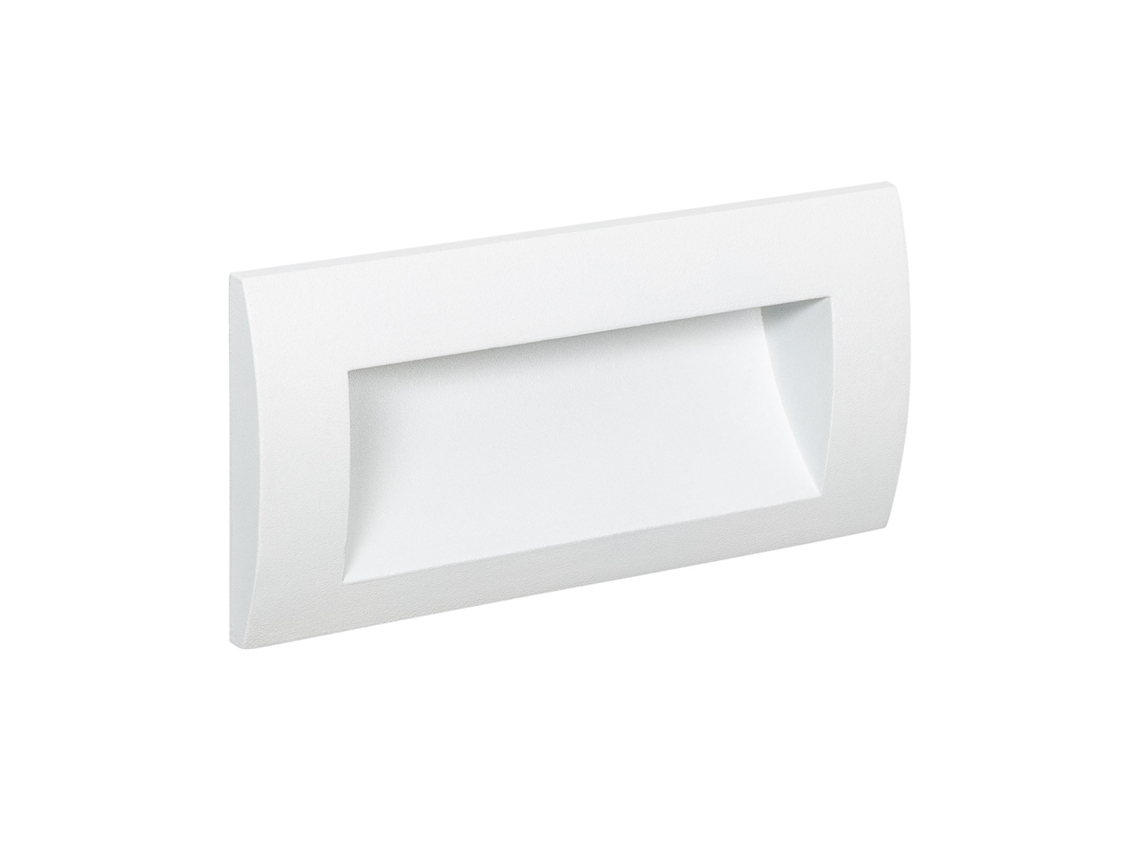 Baliza Exterior Led De 4 W, Encastrável, Rectangular, Em Alumínio E Vidro, Edulis 2700k Preto Branco Quente