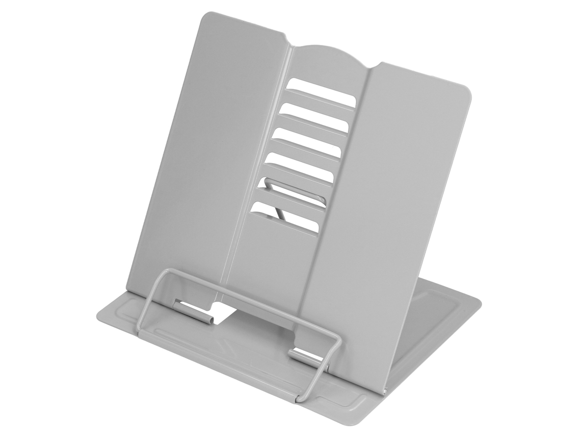 Soporte De Livros Metálico Ajustável Em Altura E Ângulo, Design Ergonômico, Plegável E Portátil Para Casa, Escritório, Escola, Cinza