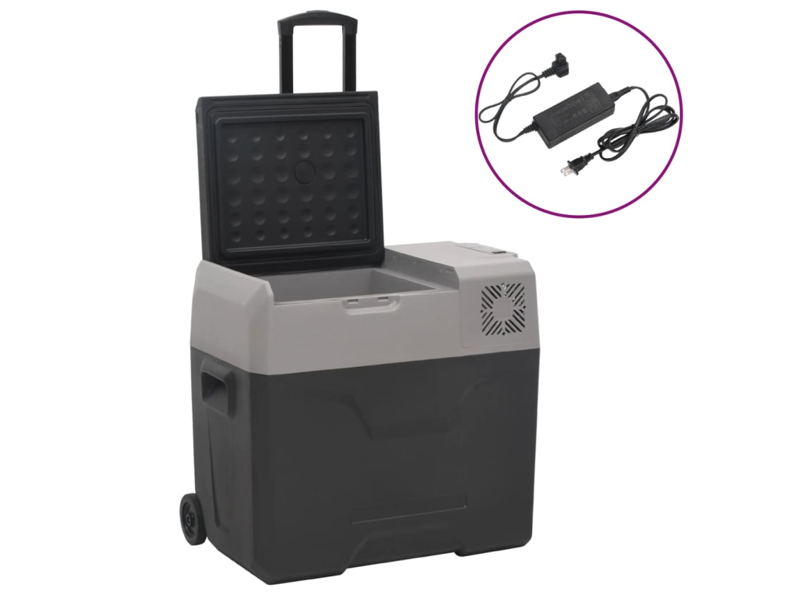 VIDAXL Mala Térmica com Rodas e Adaptador 30L Polipropileno Preto/Cinza