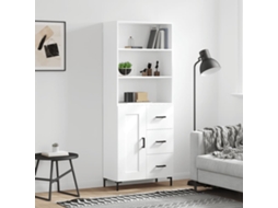 Vidaxl Armário Alto 69,5x34x180 Cm Derivados De Madeira Branco