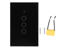 Interruptor inteligente wifi 3 way com controle por toque, voz e aplicativo para google home S/MARCA