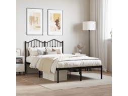 Vidaxl Estrutura De Cama Com Cabeceira 120x190 Cm Metal Preto