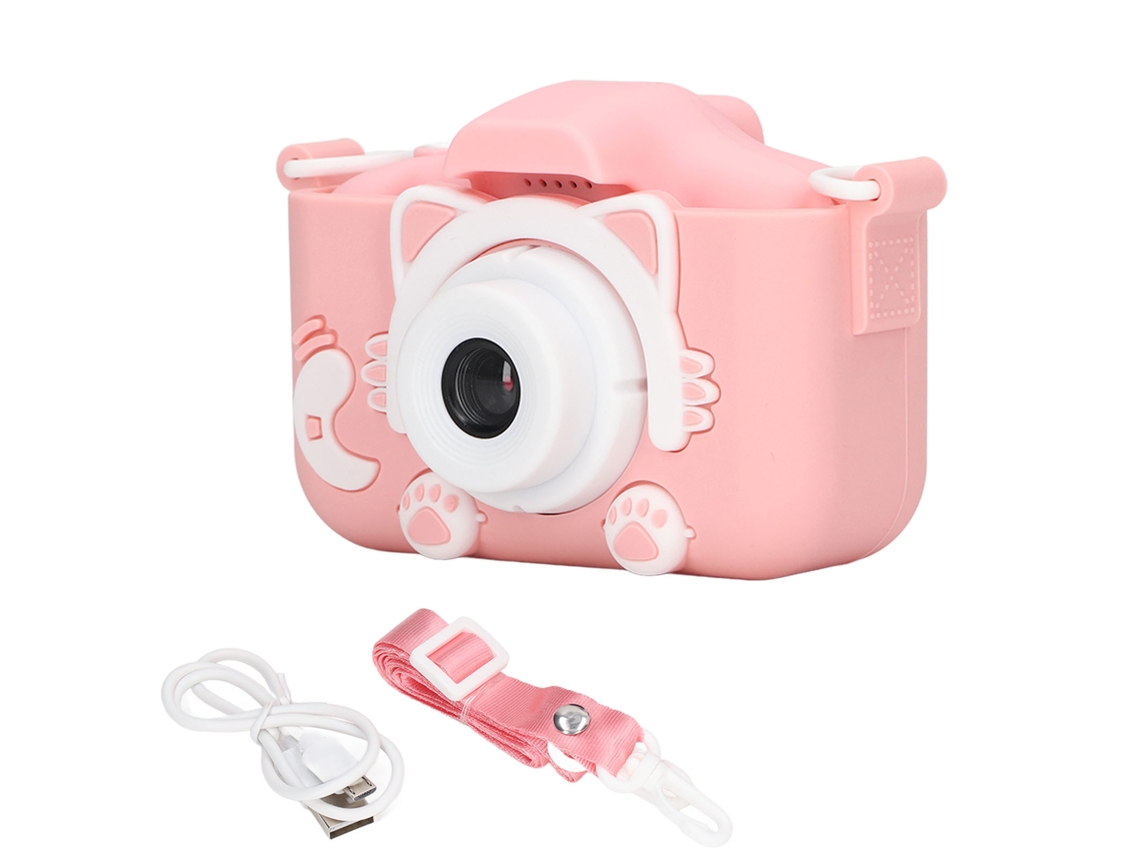 20du26 câmera Infantil Silicone Mini com Cordão para Crianças Rosa Tela Hd 2,0 Polegadas