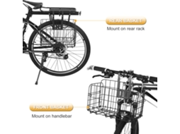 Cesto de bicicleta Mali dobrável de aço, removível, para guidão ou rack, compra