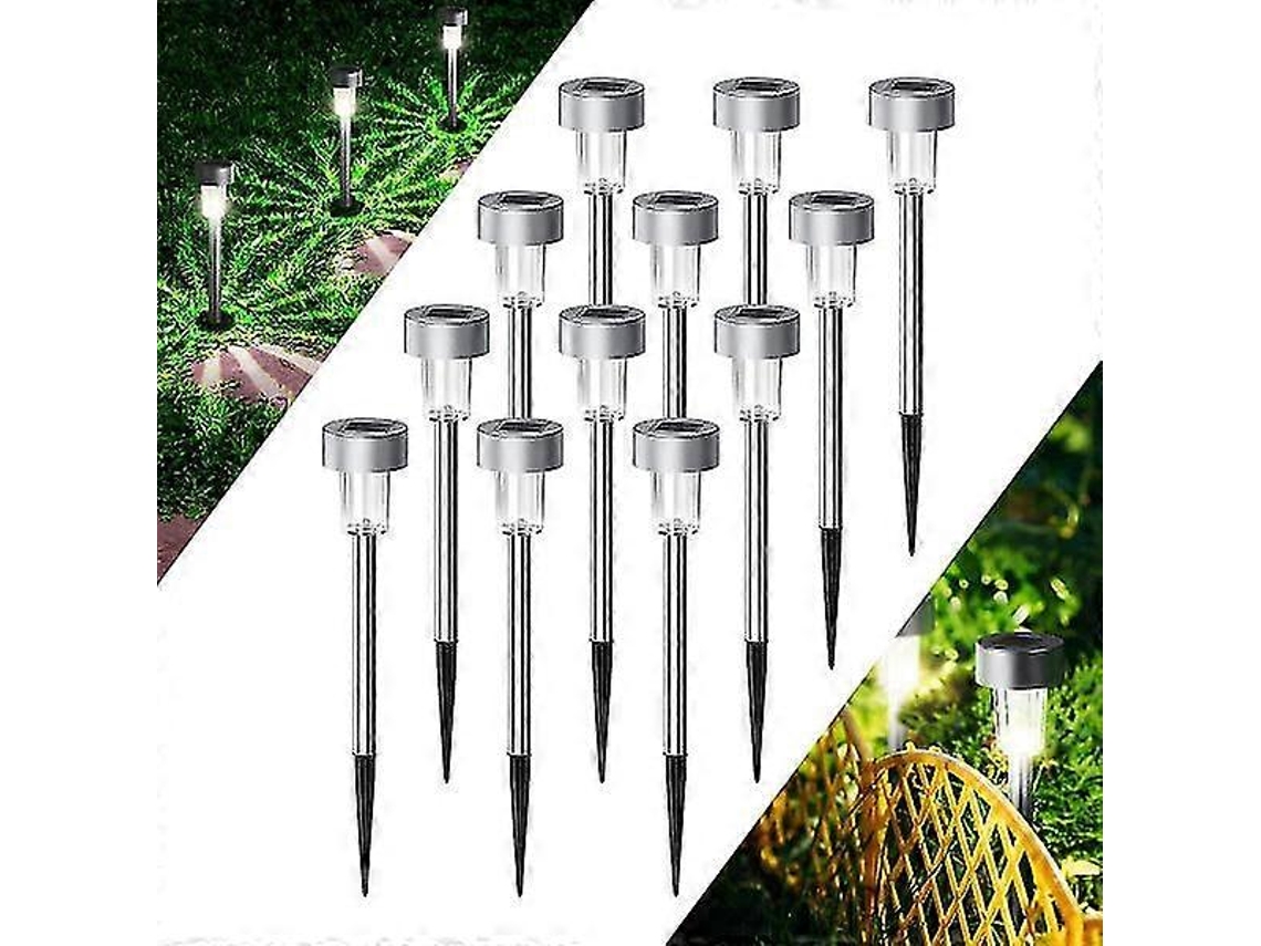 Luzes Solares Para Exterior, Pacote Com 12 Luzes Solares Para Jardim Com Painel Solar Atualizado Olysi Shop