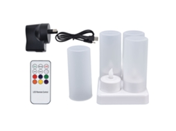Velas Led Recarregáveis Com Controle Remoto E Base De Carregamento