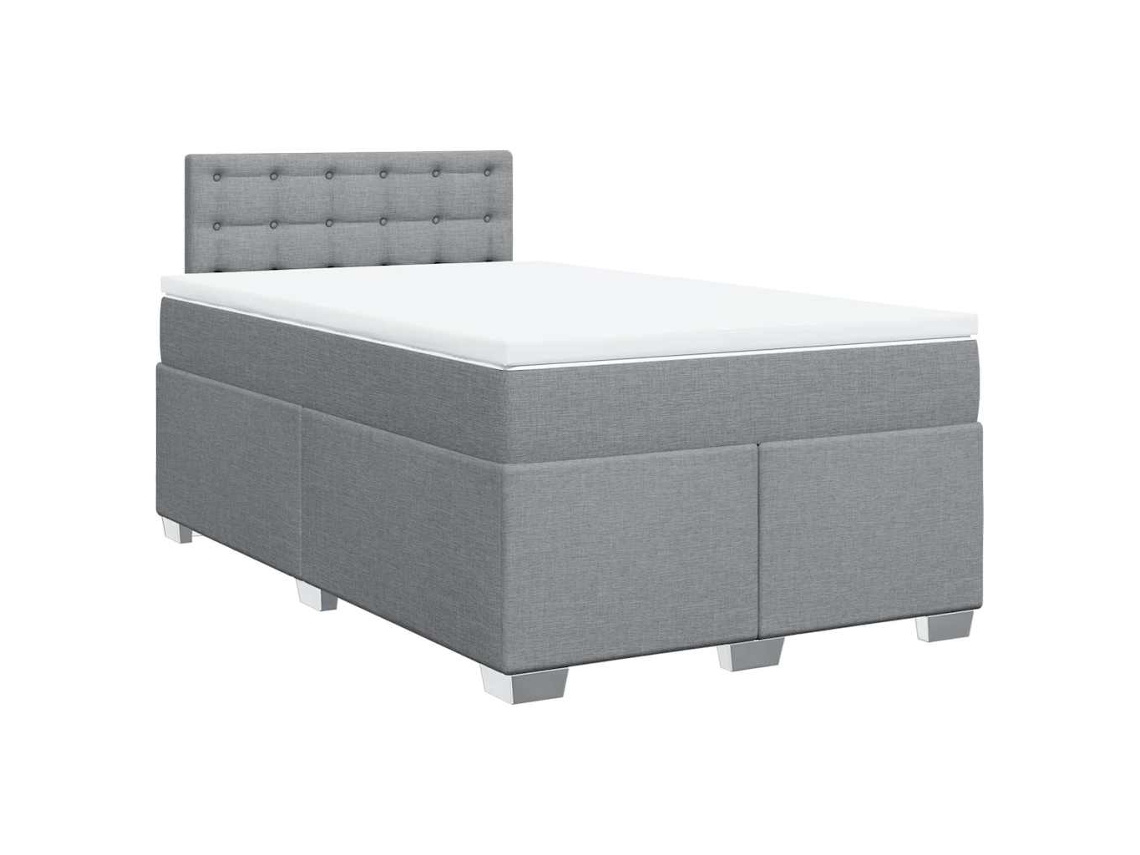 Cama Boxspring com Colchão 120x190 cm Tecido Cinzento claro MAISON EXCLUSIVE