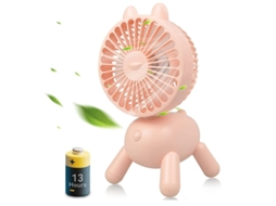 Mini Ventilador, Pequeno Ventilador de Mesa Oscilante de 8 Polegadas, Mini Ventilador Portátil Recarregável de 3 Velocidades Com Yizhood (rosa)