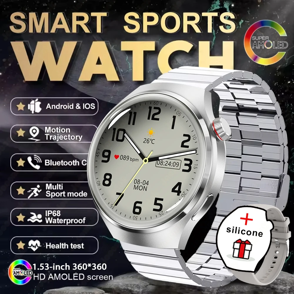 (aço Prateado) Smartwatch, Monitoramento De Frequência Cardíaca, Mais De 150 Modalidades Esportivas, Chamadas Bluetooth