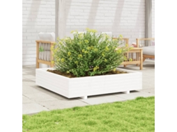 Vidaxl Vaso/floreira De Jardim 110x110x26,5 Cm Pinho Maciço Branco
