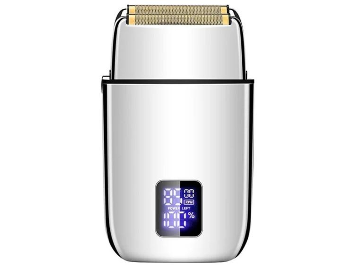 Barbeador Elétrico 3 Velocidades Lâminas Flutuantes Duplas Úmido E Seco Display Led Usb Prata Yizhood