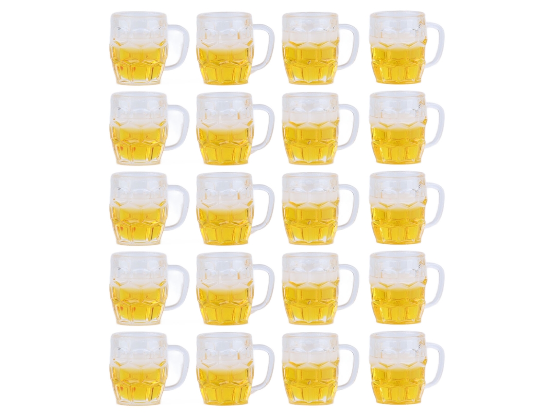Mali 20 Peças Mini Canecas de Cerveja Simuladas Resina para Diy Artesanato Acessórios