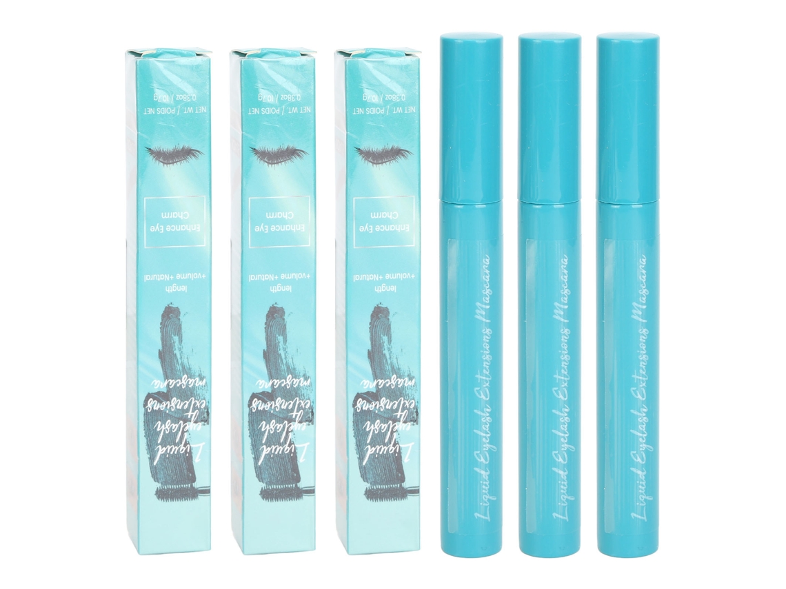2026 3pcs Máscara de Pestañas de Fibra Alargante, Voluminizante, Waterproof Y Resistente a Manchas para Maquillaje de Ojos